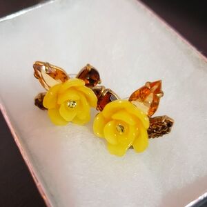 J.CREW Floral and gem stud earrings